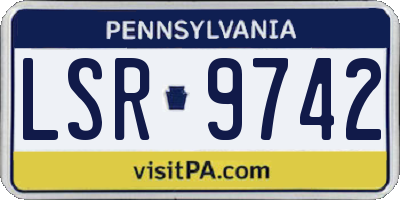 PA license plate LSR9742
