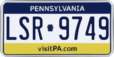 PA license plate LSR9749