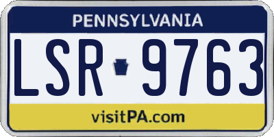 PA license plate LSR9763