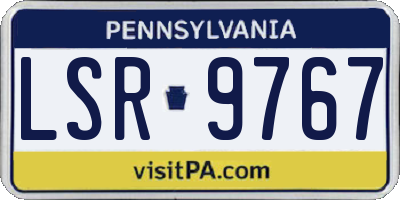 PA license plate LSR9767
