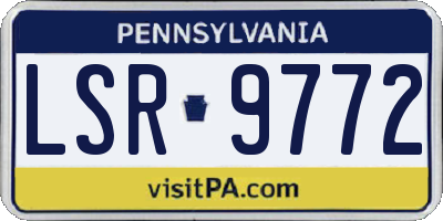 PA license plate LSR9772
