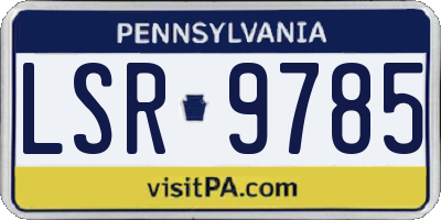 PA license plate LSR9785