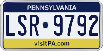PA license plate LSR9792