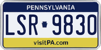 PA license plate LSR9830