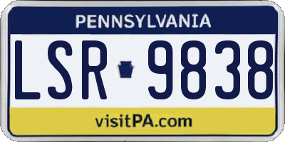 PA license plate LSR9838