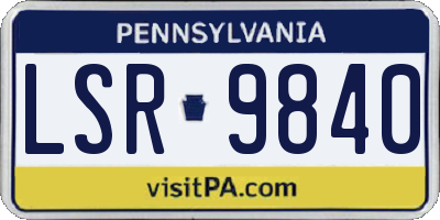 PA license plate LSR9840