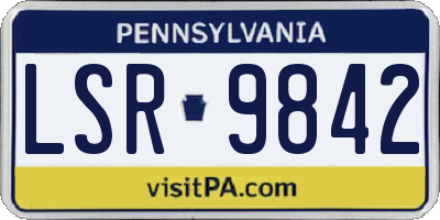 PA license plate LSR9842