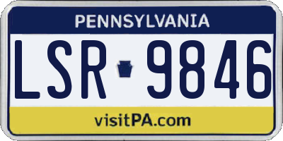 PA license plate LSR9846