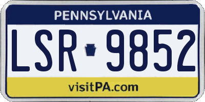 PA license plate LSR9852