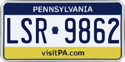 PA license plate LSR9862