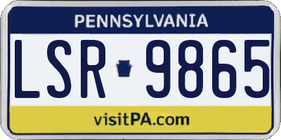 PA license plate LSR9865