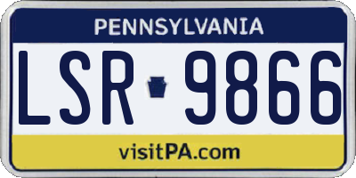 PA license plate LSR9866