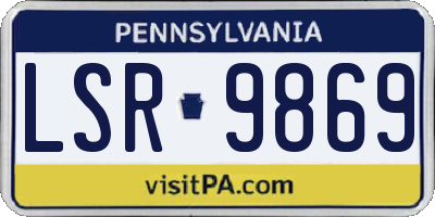 PA license plate LSR9869