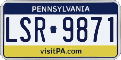 PA license plate LSR9871