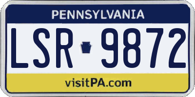PA license plate LSR9872
