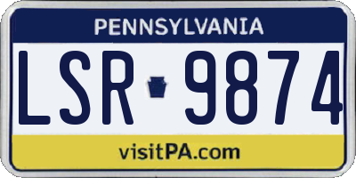 PA license plate LSR9874