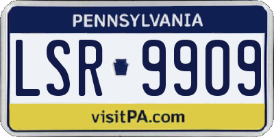 PA license plate LSR9909