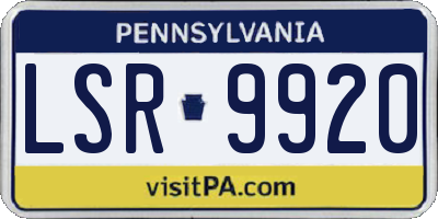 PA license plate LSR9920