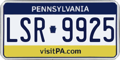 PA license plate LSR9925
