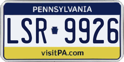 PA license plate LSR9926