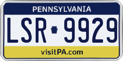 PA license plate LSR9929