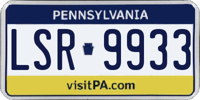 PA license plate LSR9933