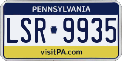 PA license plate LSR9935