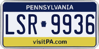 PA license plate LSR9936