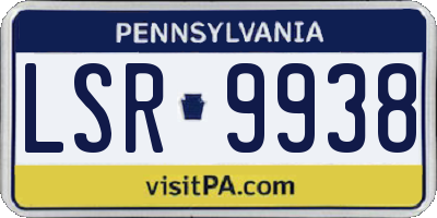 PA license plate LSR9938