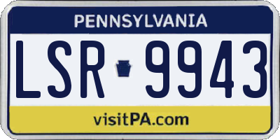 PA license plate LSR9943