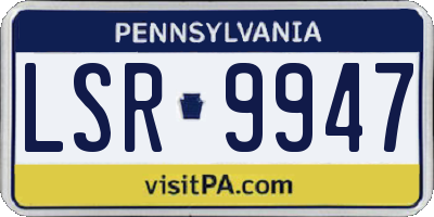 PA license plate LSR9947