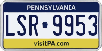 PA license plate LSR9953