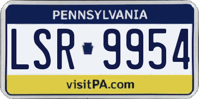 PA license plate LSR9954