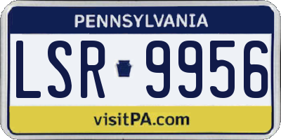 PA license plate LSR9956