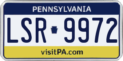 PA license plate LSR9972