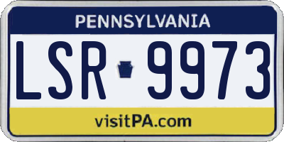 PA license plate LSR9973