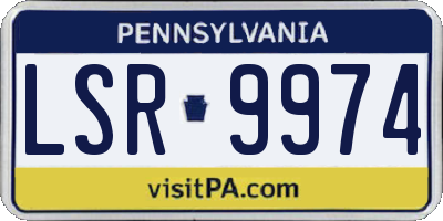 PA license plate LSR9974