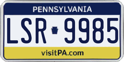 PA license plate LSR9985