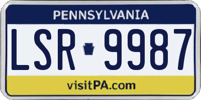 PA license plate LSR9987