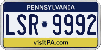 PA license plate LSR9992