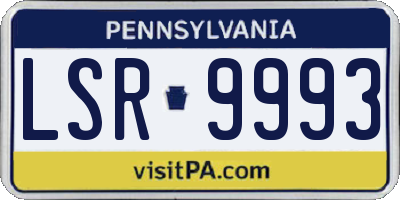 PA license plate LSR9993