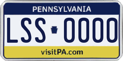 PA license plate LSS0000