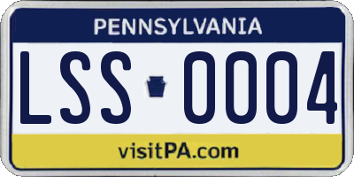 PA license plate LSS0004