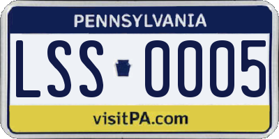 PA license plate LSS0005