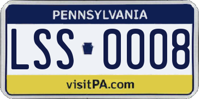 PA license plate LSS0008