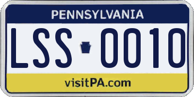 PA license plate LSS0010