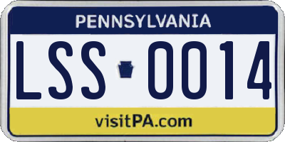 PA license plate LSS0014