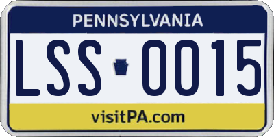 PA license plate LSS0015