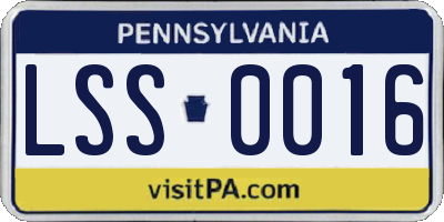 PA license plate LSS0016