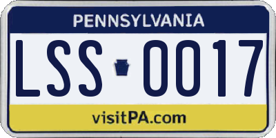 PA license plate LSS0017